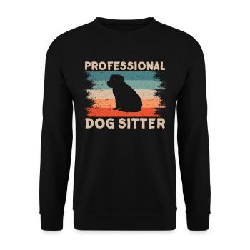 Professioneller Hundesitter Dog Sitting Hund - Unisex Pullover - Schwarz - Vorne - Alina (178cm) & Michal (187cm)