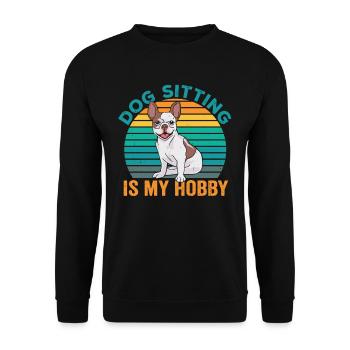 Hundesitting Ist Mein Hobby Dog Sitting Sitter - Unisex Pullover - Schwarz - Vorne - Alina (178cm) & Michal (187cm)