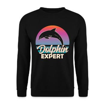 Dolphin Expert Dolphin Dolphin Dolphin Lovers - Unisex Sweatshirt - black - Front - Alina (178cm) & Michal (187cm)