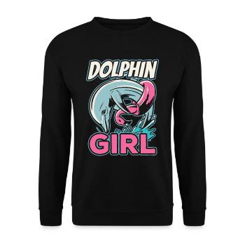 Dolphin Girl Dolphin Lovers Dolphins Dolphins - Unisex Sweatshirt - black - Front - Alina (178cm) & Michal (187cm)