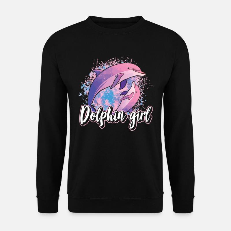 Delfin Mädchen Liebhaber Delphin Delfine Delphine - Unisex Pullover - Schwarz