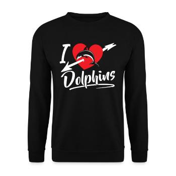 I love dolphins dolphin dolphin dolphins - Unisex Sweatshirt - black - Front - Alina (178cm) & Michal (187cm)
