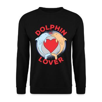 Dolphin lover Dolphins Dolphins Dolphins - Unisex Sweatshirt - black - Front - Alina (178cm) & Michal (187cm)