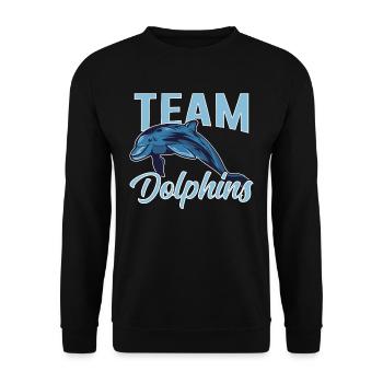Team Dolphins Dolphins Dolphin Dolphin Lovers - Unisex Sweatshirt - black - Front - Alina (178cm) & Michal (187cm)