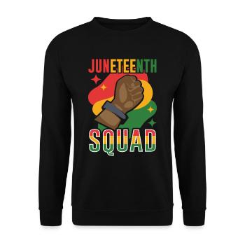 Juneteenth Team African American 1865 Black - Unisex Pullover - Schwarz - Vorne - Alina (178cm) & Michal (187cm)