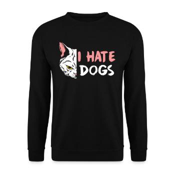 I Hate Dog Lovers Pet Cat Cats - Unisex Sweatshirt - black - Front - Alina (178cm) & Michal (187cm)