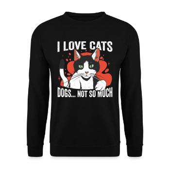 Ich Liebe Katzen Die Hunde Nicht So Sehr Süß Katze - Unisex Pullover - Schwarz - Vorne - Alina (178cm) & Michal (187cm)