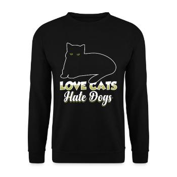 Love Cats Hate Dogs Pet Cat Lover - Unisex Sweatshirt - black - Front - Alina (178cm) & Michal (187cm)