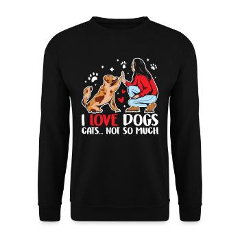 Ich Liebe Hunde Katzen Nicht So Sehr Hund Welpe - Unisex Pullover - Schwarz - Vorne - Alina (178cm) & Michal (187cm)