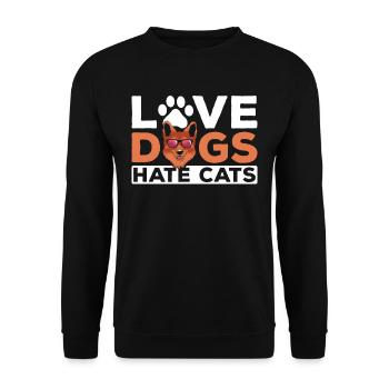 Liebe Hunde Hasse Katzen Hund Liebhaber Welpe - Unisex Pullover - Schwarz - Vorne - Alina (178cm) & Michal (187cm)