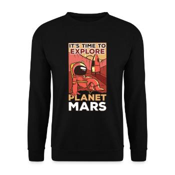 Il est temps d’explorer la planète Mars - Sweat-shirt Unisexe - noir - Devant - Alina (178cm) & Michal (187cm)