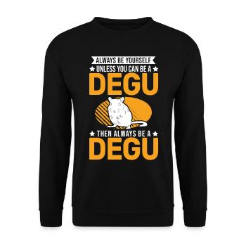 Always be yourself Degu Walddegu - Unisex Pullover - Schwarz - Vorne - Alina (178cm) & Michal (187cm)