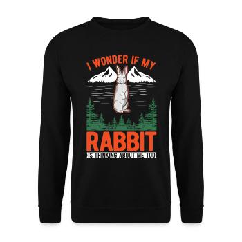 Rabbit Rabbit Rabbit - Unisex Sweatshirt - black - Front - Alina (178cm) & Michal (187cm)