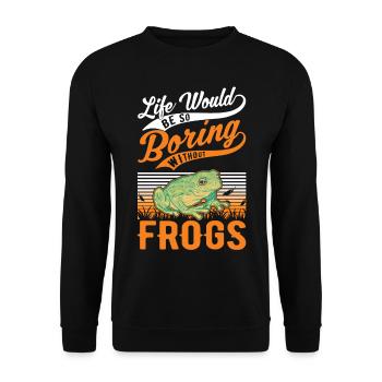 Frog Gift Tree Frog - Unisex Sweatshirt - black - Front - Alina (178cm) & Michal (187cm)