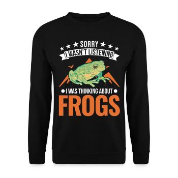 Grenouille cadeau Rainette - Sweat-shirt Unisexe - noir - Devant - Alina (178cm) & Michal (187cm)