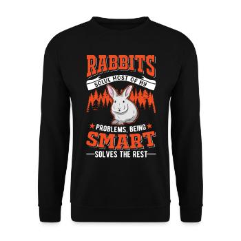 Rabbit Rabbit Rabbit - Unisex Sweatshirt - black - Front - Alina (178cm) & Michal (187cm)