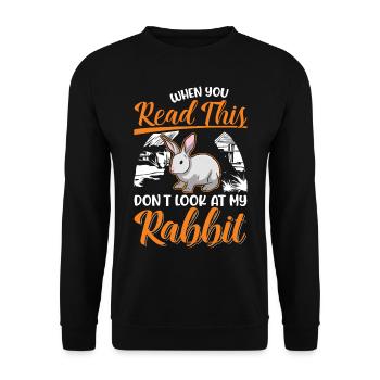 Rabbit Rabbit Rabbit - Unisex Sweatshirt - black - Front - Alina (178cm) & Michal (187cm)
