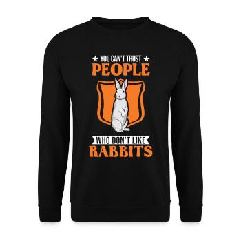 Rabbit Rabbit Rabbit - Unisex Sweatshirt - black - Front - Alina (178cm) & Michal (187cm)