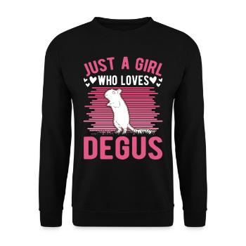 Degu Fille Arbuste Rat Forest Degu - Sweat-shirt Unisexe - noir - Devant - Alina (178cm) & Michal (187cm)