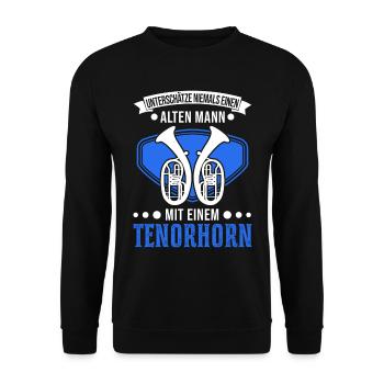 Tenorhorn Old Man Tenorhorn Tenorhorn joueur Tenorhorn joueur Tenorhorn - Sweat-shirt Unisexe - noir - Devant - Alina (178cm) & Michal (187cm)