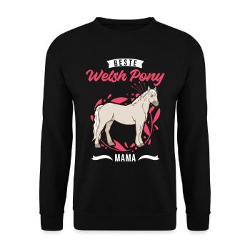 Beste Welsh Pony Mama - Unisex Pullover - Schwarz - Vorne - Alina (178cm) & Michal (187cm)