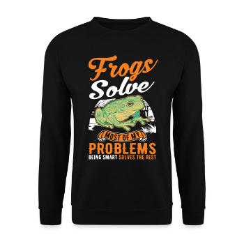 Grenouille cadeau Rainette - Sweat-shirt Unisexe - noir - Devant - Alina (178cm) & Michal (187cm)