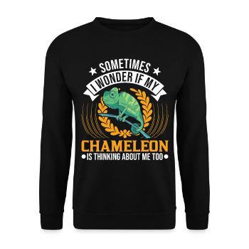 Caméléon Cadeau Caméléon - Sweat-shirt Unisexe - noir - Devant - Alina (178cm) & Michal (187cm)