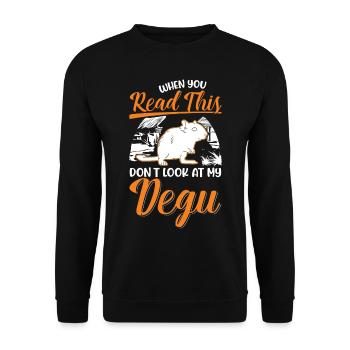 Degu Geschenk Strauchratte Walddegu - Unisex Pullover - Schwarz - Vorne - Alina (178cm) & Michal (187cm)