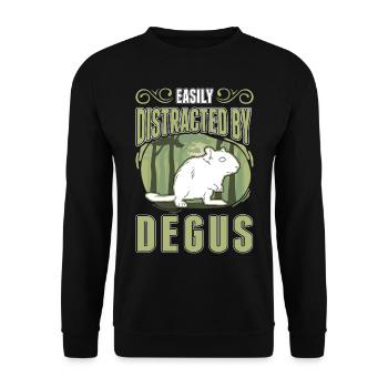 Degu Gift Shrub Rat Forest Degu - Unisex Sweatshirt - black - Front - Alina (178cm) & Michal (187cm)