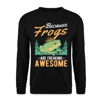 Frog Gift Tree Frog - Unisex Sweatshirt - black - Front - Alina (178cm) & Michal (187cm)