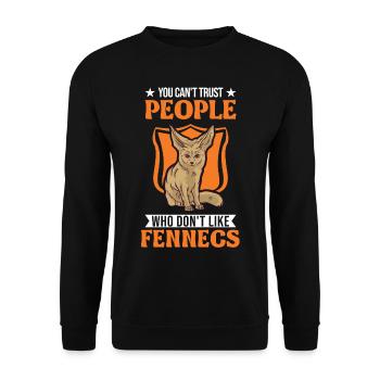 Fennec Cadeau Renard du Désert Fennec - Sweat-shirt Unisexe - noir - Devant - Alina (178cm) & Michal (187cm)