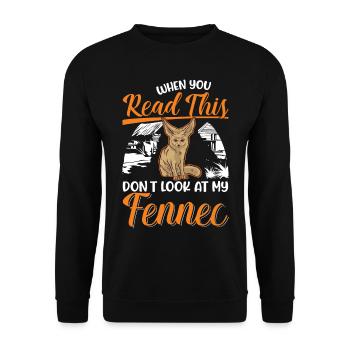 Fennec Gift Desert Fox Fennec - Unisex Sweatshirt - black - Front - Alina (178cm) & Michal (187cm)