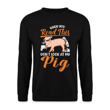 Porc Cadeau Agriculteur Cochon - Sweat-shirt Unisexe - noir - Devant - Alina (178cm) & Michal (187cm)