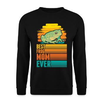 Beste Frosch Mama - Unisex Pullover - Schwarz - Vorne - Alina (178cm) & Michal (187cm)