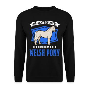 Mir reicht's Ich gehe zu meinem Welsh Pony - Unisex Pullover - Schwarz - Vorne - Alina (178cm) & Michal (187cm)