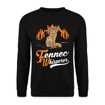 Fennec Whisperer Fennec Renard du désert - Sweat-shirt Unisexe - noir - Devant - Alina (178cm) & Michal (187cm)