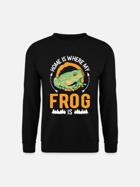 Zuhause ist wo mein Frosch ist - Unisex Pullover - Schwarz