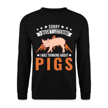 Pigs Farmer Farmer Pigs - Unisex Sweatshirt - black - Front - Alina (178cm) & Michal (187cm)