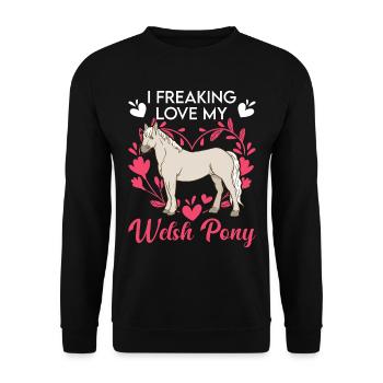 J’adore mon poney gallois - Sweat-shirt Unisexe - noir - Devant - Alina (178cm) & Michal (187cm)