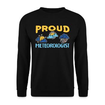 Fier météorologue Prévisions météorologiques Météorologie - Sweat-shirt Unisexe - noir - Devant - Alina (178cm) & Michal (187cm)
