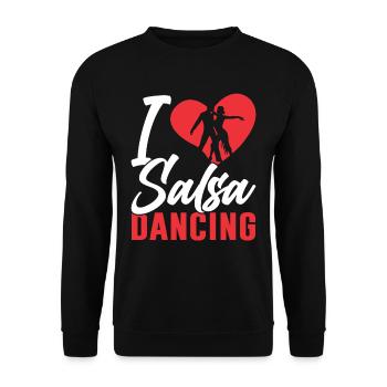 Ich Liebe Salsa Tanzen Tänzer Tanz Hobby - Unisex Pullover - Schwarz - Vorne - Alina (178cm) & Michal (187cm)