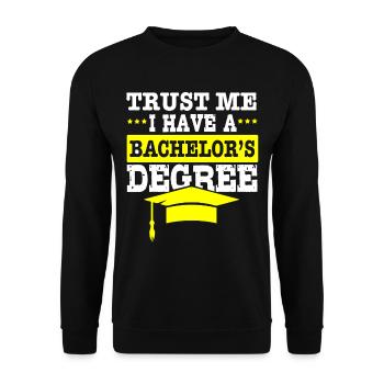 Abschluss Uni Feier Absolvent Absolviert Geschenk - Unisex Pullover - Schwarz - Vorne - Alina (178cm) & Michal (187cm)
