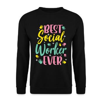 Meilleur travailleur social de tous les temps en travail social - Sweat-shirt Unisexe - noir - Devant - Alina (178cm) & Michal (187cm)