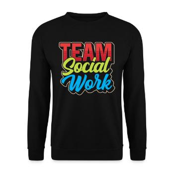 Social Work Team Social Work Social Workers - Unisex Sweatshirt - black - Front - Alina (178cm) & Michal (187cm)