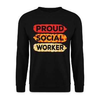 Fier travailleur social Formation Travailleur social - Sweat-shirt Unisexe - noir - Devant - Alina (178cm) & Michal (187cm)