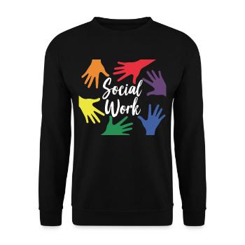 Social Work Social Work Social Worker Profession - Unisex Sweatshirt - black - Front - Alina (178cm) & Michal (187cm)