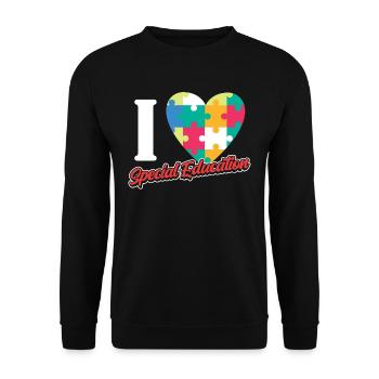 I Love Special Education Teachers Special Education - Unisex Sweatshirt - black - Front - Alina (178cm) & Michal (187cm)