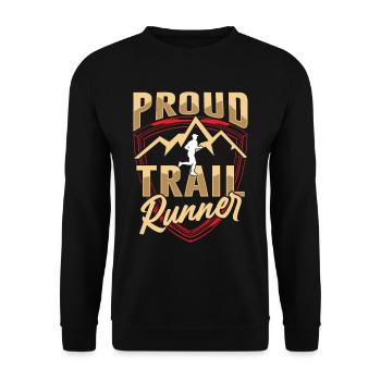 Proud Trail Runner Running Trail Running Race - Sweat-shirt Unisexe - noir - Devant - Alina (178cm) & Michal (187cm)