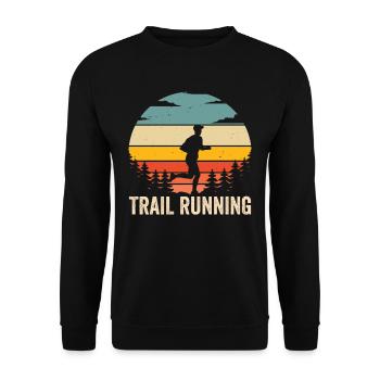 Course en sentier Coureur Course en sentier Course en sentier - Sweat-shirt Unisexe - noir - Devant - Alina (178cm) & Michal (187cm)