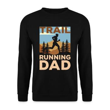 Trail Running Papa Trail Running Runner Race - Sweat-shirt Unisexe - noir - Devant - Alina (178cm) & Michal (187cm)